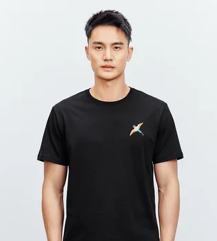 Летняя мужская футболка J1196, мужская хлопковая футболка с коротким рукавом и круглым вырезом, новая одежда, модный топ.