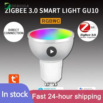 Работа с Alexa Google Home Tuya Smart Led Лампочка Голосовое Управление Светодиодной Лампой Zigbee 3.0 Smart Light Bulb Умный Дом Rgbcw 5 Вт