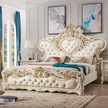 Роскошные Уникальные Каркасы кроватей Королева Эстетическая Современная гостиная Принцессы Кровать размера 