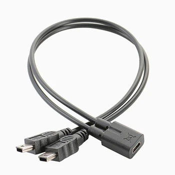 USB.0 Мини-5-Контактный Y-образный кабель-разветвитель с 1 розеткой на две розетки Кабель для зарядки Шнур челнока