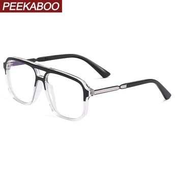 Прозрачные линзы Peekaboo мужские очки с защитой от синего света optical TR90 в прозрачной квадратной оправе для очков для мужчин, высококачественные подарочные изделия
