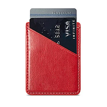 Задний кожаный карман Универсальный твердый мини-кейс, клейкий бумажник, надежно фиксирующийся при вставке, двухслойный держатель для телефонных карт
