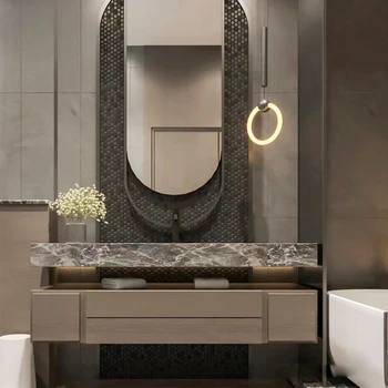 Дизайнерская роскошь, современная простота, шиферный шкаф для ванной комнаты, совмещенный санузел, умывальник, раковина и умывальник,