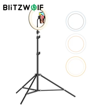 BlitzWolf BW-SL2 12 Вт 126 светодиодов для фотосъемки Держатель телефона Селфи-палка Штатив с 12 яркостями 3 Цвета светодиодной заливки