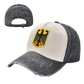 Эмблема Германии Цветовая блокировка Потертая бейсболка Папины шляпы Мужчины Женщины Винтажный Выстиранный хлопок Дальнобойщик Регулируемый Подарок