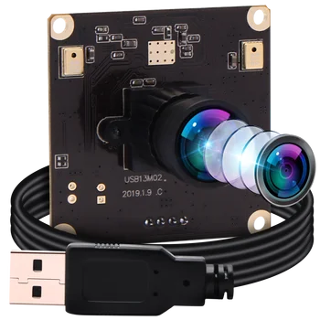 Модуль USB-камеры ELP 13MP 100-градусная веб-камера без искажений IMX214 Mini USB-камера с двойным микрофоном для сканирования