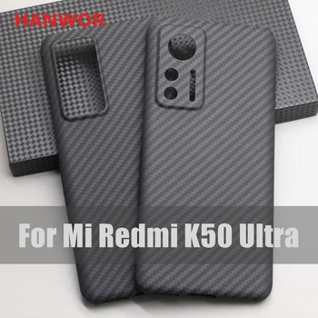 HANWOR Чехол Для Телефона из Настоящего Углеродного Волокна Xiaomi Redmi K50 Ultra Premium Aramid Fiber Business Redmi K50 Ultra 5G Cases Cover