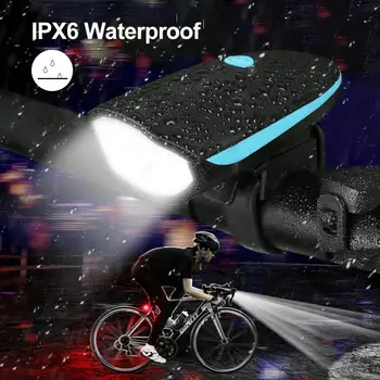 Велосипедная фара 250 Люмен IPX6 Водонепроницаемый Велосипедный рожок Передний фонарь USB Зарядка Наружная Ночная Езда Светодиодный велосипедный фонарик