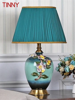 Миниатюрные Современные Настольные лампы, Эмалированная Керамическая Настольная лампа LED для домашнего Креативного украшения спальни отеля