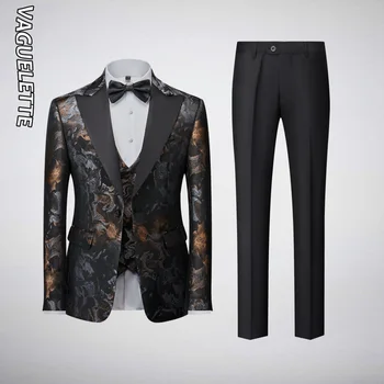 Неопределенный мужской пиджак с цветочным рисунком, стильный жаккардовый смокинг на одной пуговице, смокинг-блейзер для свадебной вечеринки