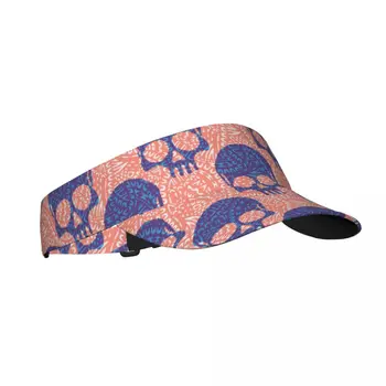 Спортивная Солнцезащитная кепка с регулируемым козырьком, защищающая от ультрафиолета, Пустая Верхняя часть, Солнцезащитная кепка для тенниса, гольфа, бега, Черепа с Пейсли