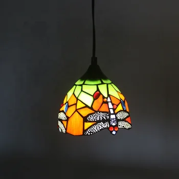 Мини-подвесной светильник LongHuiJing в стиле Тиффани Island Barn, модель Dragonfly, светодиодные подвесные светильники