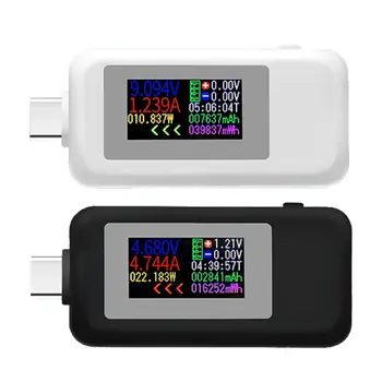 Измеритель тока аккумулятора, зарядное устройство Type-c, тестер напряжения питания, мобильный монитор, цветной дисплей детектора