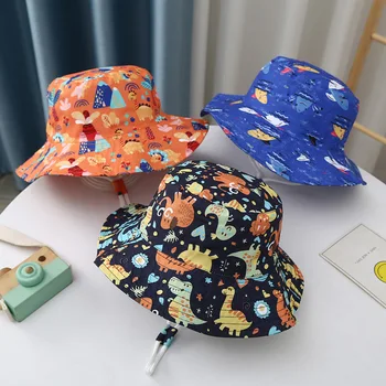 Детская Граффити Тонкая кепка-ведро, Детская Весенне-летняя кепка для мальчиков и девочек, Студенческая детская кепка с мультяшным солнцезащитным кремом, рыбацкая шляпа