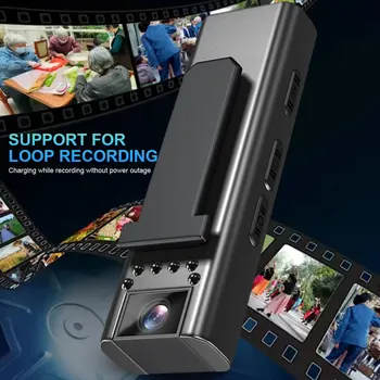 Портативная камера ночного видения, маленькая видеокамера 1080P HD, портативный регистратор правоохранительных органов, циклическая запись 800 мАч, Поддержка TF 128 ГБ