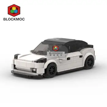 MOC Brick T Model 3 Performance Гоночный Спортивный Автомобиль Чемпион Скорости Автомобиля Гонщик Строительные Блоки Креативные Гаражные Игрушки для Мальчиков Подарки