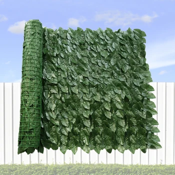 Забор из искусственных зеленых листьев Искусственное растение Забор из пластиковых растений Декоративное переносное озеленение заднего двора Украшение стен балкона