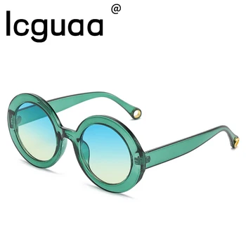 Модные солнцезащитные очки в яркой оправе, винтажные очки круглых оттенков, солнцезащитные очки с полым градиентом UV400 Gafas De Sol