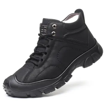 Новые зимние ботинки, мужские ботинки с защитной и износостойкой подошвой, теплые и удобные зимние ботинки для ходьбы