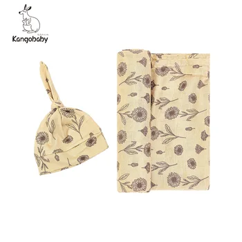 Детская Шапочка Kangobaby #My Soft Life # Цифровая Печать Популярный Дизайн, Высококачественное Муслиновое Пеленальное Одеяло Для Новорожденного