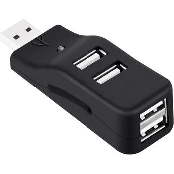 4-портовый USB-концентратор, Mini USB 2.0 Data Hub Splitter Маленький Портативный, для ПК, Ноутбука, Портативных ПК, MacBook XPS, iMac и многого другого
