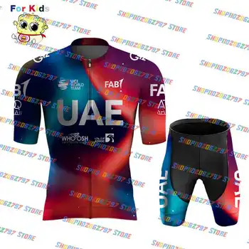 Детская команда ОАЭ 2023 Детская Летняя Одежда для велоспорта MTB Race С коротким Рукавом Ropa Ciclismo Рубашка Для верховой езды