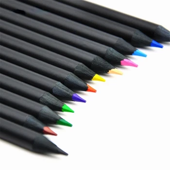 Набор из 12 цветов, Цветной карандаш из черного дерева, Цветной карандаш для рисования, Инструменты для рисования, Канцелярские принадлежности, школьные принадлежности