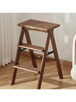 Складной табурет-ступенька из массива дерева, многофункциональный кухонный утолщенный Высокий барный стул, простая в подъеме Небольшая лестница