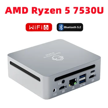 Мини-ПК AMD Ryzen 5 7530U с процессором от 2,0 ГГц до 4,5 ГГц Windows 11 DDR4 до 64 ГБ 3200 МГц M.2 NVME SSD 2280 WiFi 6 BT 5,2