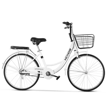 24-26-дюймовый велосипед для взрослых с задним тормозом из высокоуглеродистой стали, сплошная шина, надувной бесплатный велосипед для пригородных поездок, студенческий мужской женский стиль