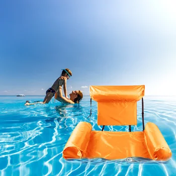 Плавающее кресло с откидной спинкой Надувной лаундж Надувной бассейн с подголовником и спинкой для занятий водными видами спорта на открытом воздухе SDI99