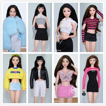 Комплект одежды / ограниченное издание, модное платье, рубашка, пальто, джинсы, 1/6 Кукольная одежда, костюм для куклы Барби длиной 30 см Xinyi FR ST OB
