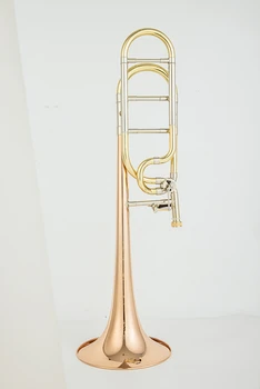 Логотип Bach B/F Тромбон из усовершенствованной люминофорной меди, Лучший голос, профессиональный духовой инструмент с футляром, бесплатная Доставка