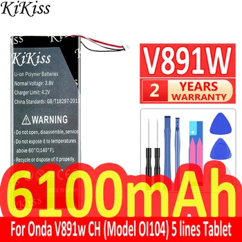 6100 мАч KiKiss Мощный Аккумулятор V891W Для Onda V891w CH (модель OI104) 5 линий Батареек для планшетов