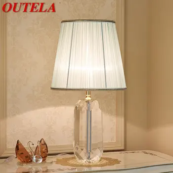OUTELA Современная хрустальная настольная лампа LED Винтажная Простая Креативная Прикроватная тумбочка для домашнего декора гостиной спальни