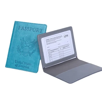 Комбинированный держатель для паспорта и удостоверения личности, держатель для паспорта со слотом для карт, Бумажник для паспорта из искусственной кожи, чехол для паспорта для женщин и мужчин