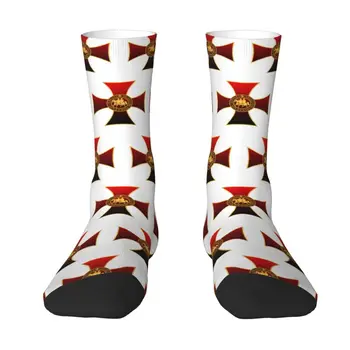 Носки с крестом рыцарей Тамплиеров для мужчин и женщин, теплые модные носки для экипажа средневековых воинов-крестоносцев