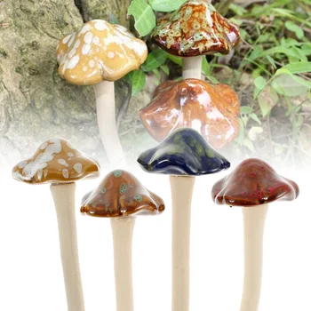 Украшения из садовых грибов из 4 предметов, керамические украшения из сказочных грибов, реалистичная скульптура из грибов, неувядающая поганка
