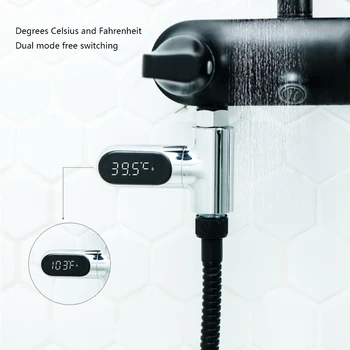 Термометр для воды по Фаренгейту Цельсию со светодиодным цифровым дисплеем, тестер температуры, вращающийся на 360 градусов для домашней кухни, ванной, душа