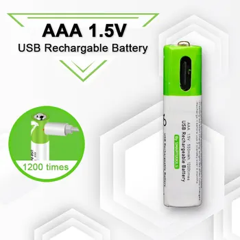 100% Новый литий-ионный аккумулятор большой емкости 1,5 В AAA 550 МВтч USB Type-C для дистанционного управления беспроводной мышью + кабель