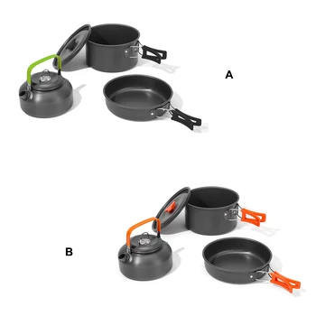 Легко моющийся походный горшок - Многофункциональный набор посуды для походов на открытом воздухе, Легкая Удобная Титановая походная посуда оранжевого цвета