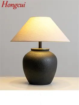 Настольная лампа Hongcui Nordic Ceramics, современное искусство, гостиная, спальня, кабинет, Оригинальная Светодиодная настольная лампа из латуни
