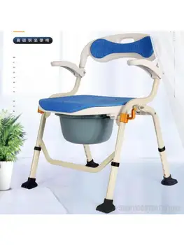 Туалетный стул мобильный туалет для пожилых людей, портативный складной бытовой нескользящий специальный стул для ванны