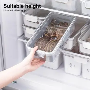 Контейнер для хранения продуктов в холодильнике, двухслойный сливной ящик для хранения свежести для сохранения свежести морепродуктов