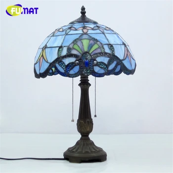 Классическая настольная лампа FUMAT, светильники из витражного стекла в европейском стиле барокко для гостиной, Прикроватная тумбочка, Креативные светодиодные настольные лампы