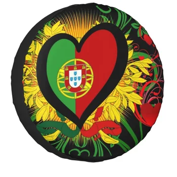 Флаг Португалии Сердце Подарки Чехол Для Запасного Колеса Сумка Чехол для Jeep Pajero Португальский Водонепроницаемый Автомобильные Чехлы Для Колес