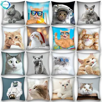 Коврики для милых кошек Fedra, анимационный коврик для животных, декоративная диванная подушка, персонализированный дом 45x45 см, feedra для офиса noritic