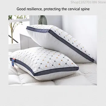 Высококачественная подушка для кровати, фирменный дизайн, мягкая подушка для защиты шеи, подушка для кровати, хлопковая подушка для пятизвездочного отеля, подушка