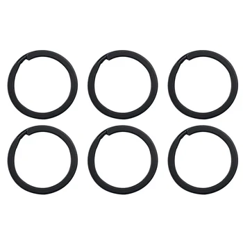 24 шт./упак. Железные кольца для ключей премиум-класса, разрезные кольца, круг для ключей (черный)