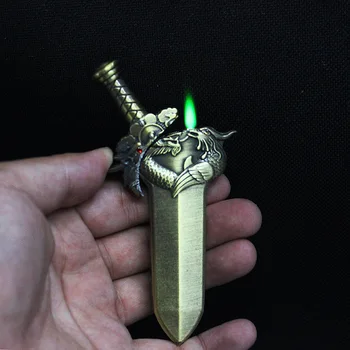Креативная ветрозащитная форма меча Прямо в зажигалку Надувные металлические Необычные прикольные зажигалки Аксессуары для курения Мужской подарок